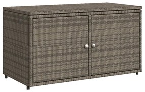 365569 vidaXL Градински шкаф за съхранение, сив, 110x55x60,5 см, полиратан