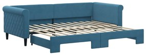 3197770 vidaXL Канапе с изтеглящо разтегателно легло синьо 90x200 см кадифе