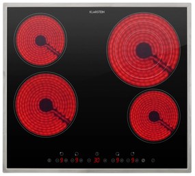 Klarstein Virtuosa 4 Prime, плот за вграждане, 4 зони, 6500W, стъклокерамика, рамка от благородна стомана