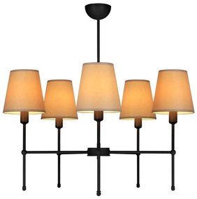 Полилей на тръба MADELA 5xE14/40W/230V бежов/черен