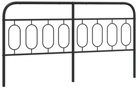 377154 vidaXL Метална табла за глава, черна, 193 см