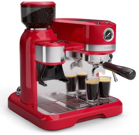 Klarstein Bella Café Кафемашина, Винтидж, мелачка, 19 bar, Разпенител за мляко, измервател на налягане, 1150 W