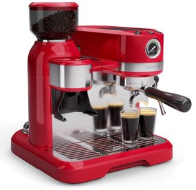 Klarstein Bella Café Кафемашина, Винтидж, мелачка, 20 bar, Разпенител за мляко, измервател на налягане, 1550 W
