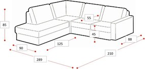 Зелен шенилов ъглов диван (ляв ъгъл/L форма) Copenhagen – Scandic