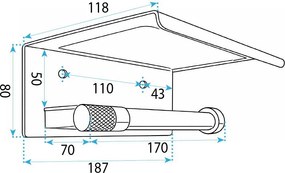 Държач за тоалетна хартия с рафт 39105A ORI Titan