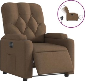 3204690 vidaXL Електрически наклоняем стол, кафяв, текстил