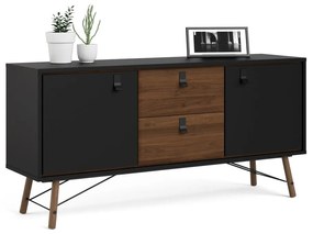 Черен скрин от декор от орех 150x72x40 cm Ry – Tvilum