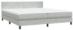 3316077 vidaXL Боксспринг легло с матрак, светлосиво, 180x220 см, кадифе