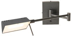 Дизайнерски стенен аплик черен с LED димер - Notia