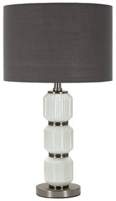 Сива настолна лампа с текстилен абажур (височина 57 cm) Bright – Mauro Ferretti