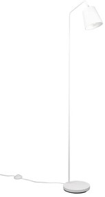 Бяла подова лампа с текстилен абажур (височина 148 cm) Buddy - Trio