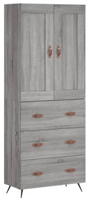 3199727 vidaXL Висок шкаф, сив сонома, 69,5x34x180 см, инженерно дърво