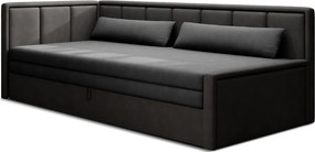 Тъмносив шенилов разтегателен диван с място за съхранение 214 cm Fulgeo – ELTAP
