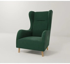 Тъмнозелено кадифено кресло Carole - Ropez