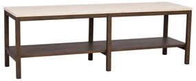 Конзолна маса в кафяво и бежово с каменен плот 140x40 cm Orwel - Rowico