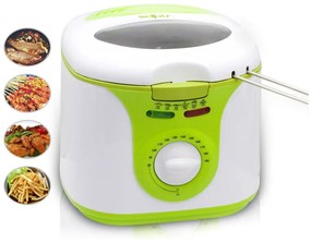 Фритюрник SAPIR SP-1980-DF, 1300W, 2 литра, Фиксиран съд с незалепващо покритие, GS Сертификат