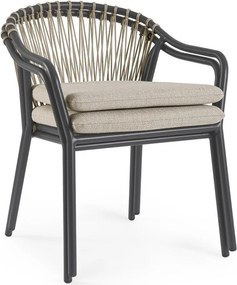 Светлокафяв градински стол метален Edvige – Bizzotto