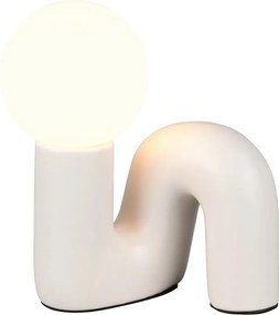 Керамична настолна лампа в цвят слонова кост (височина 21,5 cm) Quinn – Reality