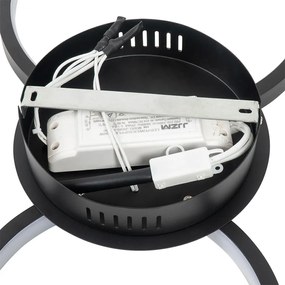 Дизайнерски плафон черен с LED 3-степенен димер 3-светлина - Pande