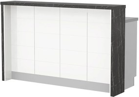 Островна кухненска пейка Hudson-Length: 160 cm.-White-Black Stone