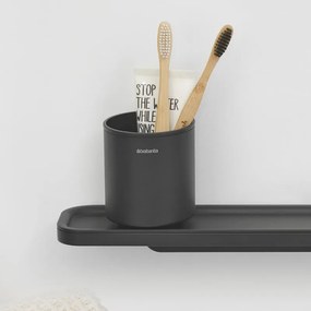 Стойка за четки за зъби Brabantia MindSet 1005684, Лесно почистване, Широк отвор, Минерално покритие, Тъмносив