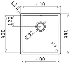 Мивка Pyramis Astris Colora 1B-Тъмен метал-Дължина: 40 см