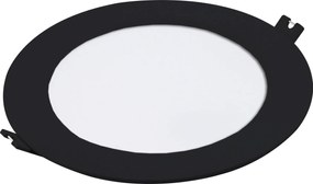 RABALUX Shaun2, indoor round recessed lamp, black plastic lamp with white plastic shade, 12W, with shade: 810lm, without shade: