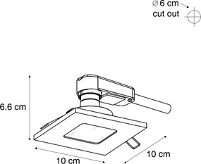 Комплект от 6 модерни вградени прожектора бели квадратни IP44 - Qure