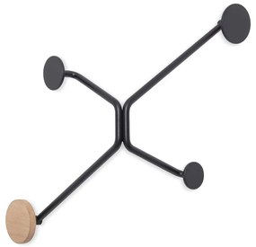 Черна стенна закачалка за външен ъгъл Hook - Gazzda