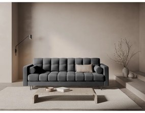 Тъмносив кадифен разтегателен диван с място за съхранение 222 cm Bali – Cosmopolitan Design