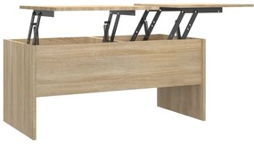 809722 vidaXL Кафе маса, дъб сонома, 102x50,5x46,5 см, инженерно дърво