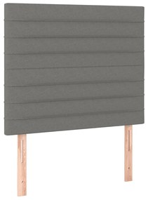 3116463 vidaXL Горни табли за легло, 2 бр, тъмносиви, 100x5x78/88 см, плат