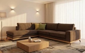 Ъглов диван Fredrik-Brown Dark-Left