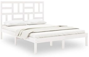 3105961 vidaXL Рамка за легло, бяла, дърво масив, 160х200 см