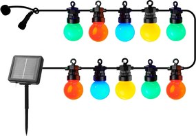Светлинна верига с 10 броя крушки, със соларен панел дължина 300 cm Lucas Multi – Sirius