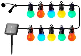 Светлинна верига с 10 броя крушки, със соларен панел дължина 300 cm Lucas Multi – Sirius