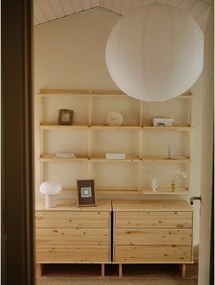 Стенна библиотека от масивен бор в естествен цвят 192x127 cm Groove – Karup Design