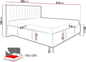 Тапицирано легло Morris-180 x 200-Ekrou