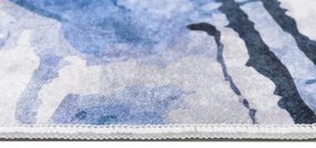 Обикновен бял и син килим с абстрактен модел Ширина: 80 см | Дължина: 150 см