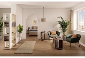 Бяла етажерка за книги в дъб 90x188 cm Ella - TemaHome