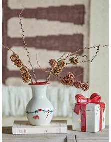 Бяла глинена ваза с коледен мотив (височина 16 cm) Yule – Bloomingville