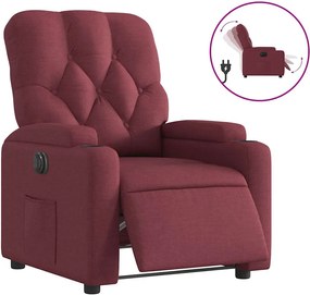 3204689 vidaXL Електрически стол реклайнер, виненочервен, текстил