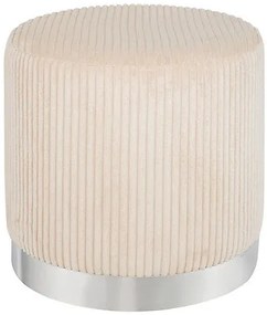 Пуф atmosphera Sylia, Рипсено кадифе, Ø38 cm - Слонова кост