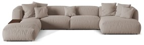 Бежов модулен ъглов диван (ляв ъгъл/U форма) Martina – Micadoni Home