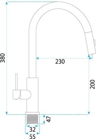 Смесител за кухня REA Ontario Brush Nickel