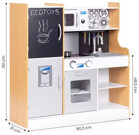 Детска кухня със звуци, светодиоди и тебешир + аксесоари