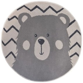 Сив детски килим ø 100 cm Bear - Hanse Home