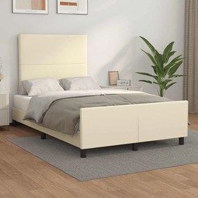 3270550 vidaXL Рамка за легло без матрак, кремава, 120x190 см, изкуствена кожа