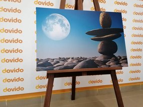 Картина на платно – Подредени камъни на лунна светлина