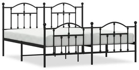 353460 vidaXL Метална рамка за легло с горна и долна табла, черна, 160x200 см